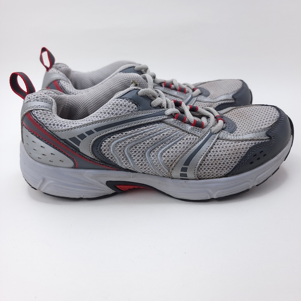 Pro Spirit Athletic Gear Shoes Mens 8 Light Gray Dark Gray Red